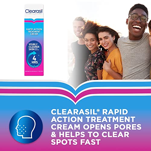 Clearasil Ultra Rapid Action Gel - Salicylic Acid Skin Moisturizer for Adults, Exfoliating & Smoothing, 25ml