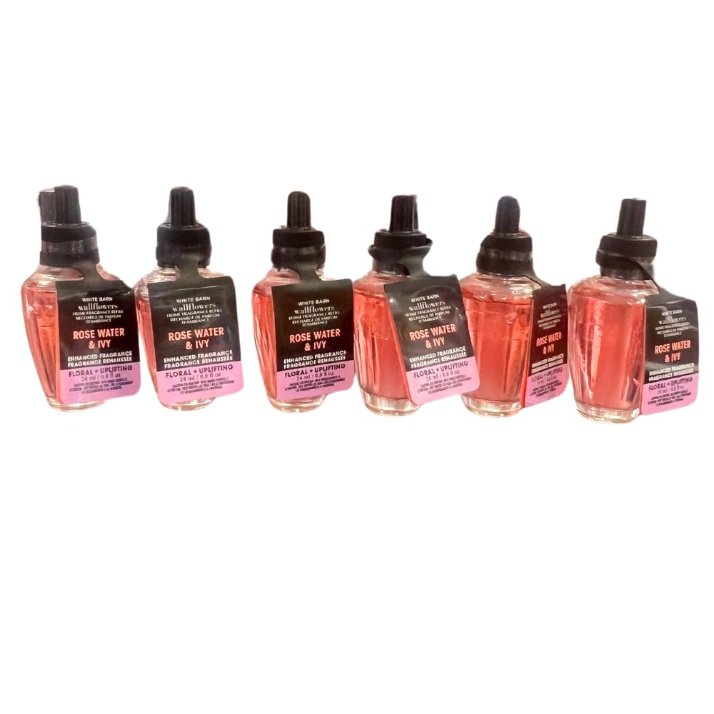 Bath & Body Works ROSE WATER & IVY Wallflowers Fragrance Refill 6-pack, 0.8 fl oz each