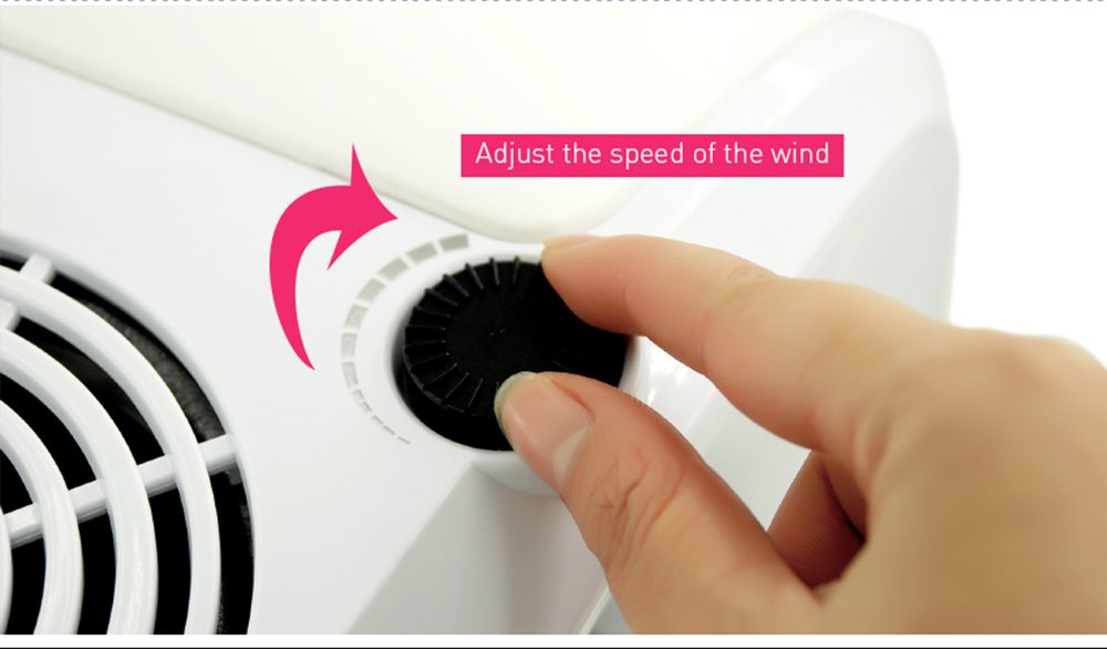 KADS Adjustable Nail Dust Collector Suction Fan with 2 Dust Collecting Bags, Powerful Nail Vacuum Cleaner Machine Manicure Tools, Practical Nail Art Salon Cleaning Equipment (110V)