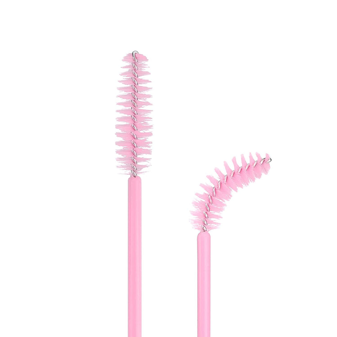 300PCS Disposable Light Pink Eyelash Brushes Mascara Wands Makeup Brush Kit Cosmetic Applicators (50Pcs X 6 Pack)