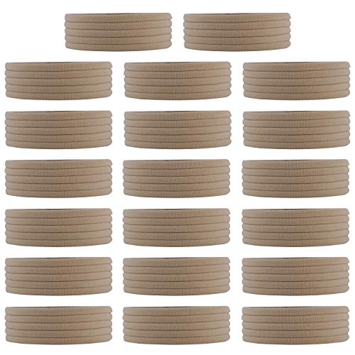 Lawie 100 Pack Bulk Super Soft Stretchy Elastic Nylon Headbands Bow Nude Hairband Slim Turban Headwrap Hair Ties Ponytail Holder for Newborn Infant Toddler Baby Girls