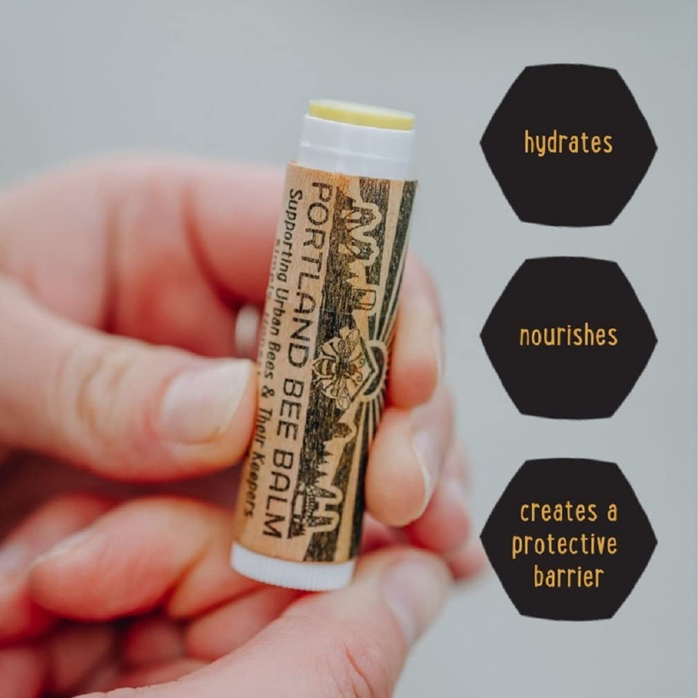 Portland Bee Balm All Natural Handmade Beeswax Based Lip Balm, Lavender 3 Count