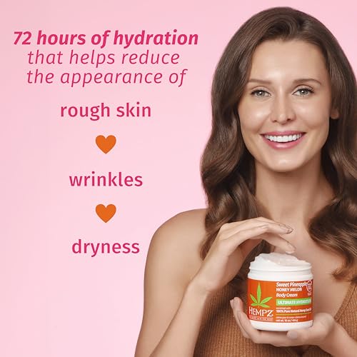 Hempz NEW Lux Body Cream, Sweet Pineapple & Honey Melon Herbal, Ultra Hydrating, 16 oz.