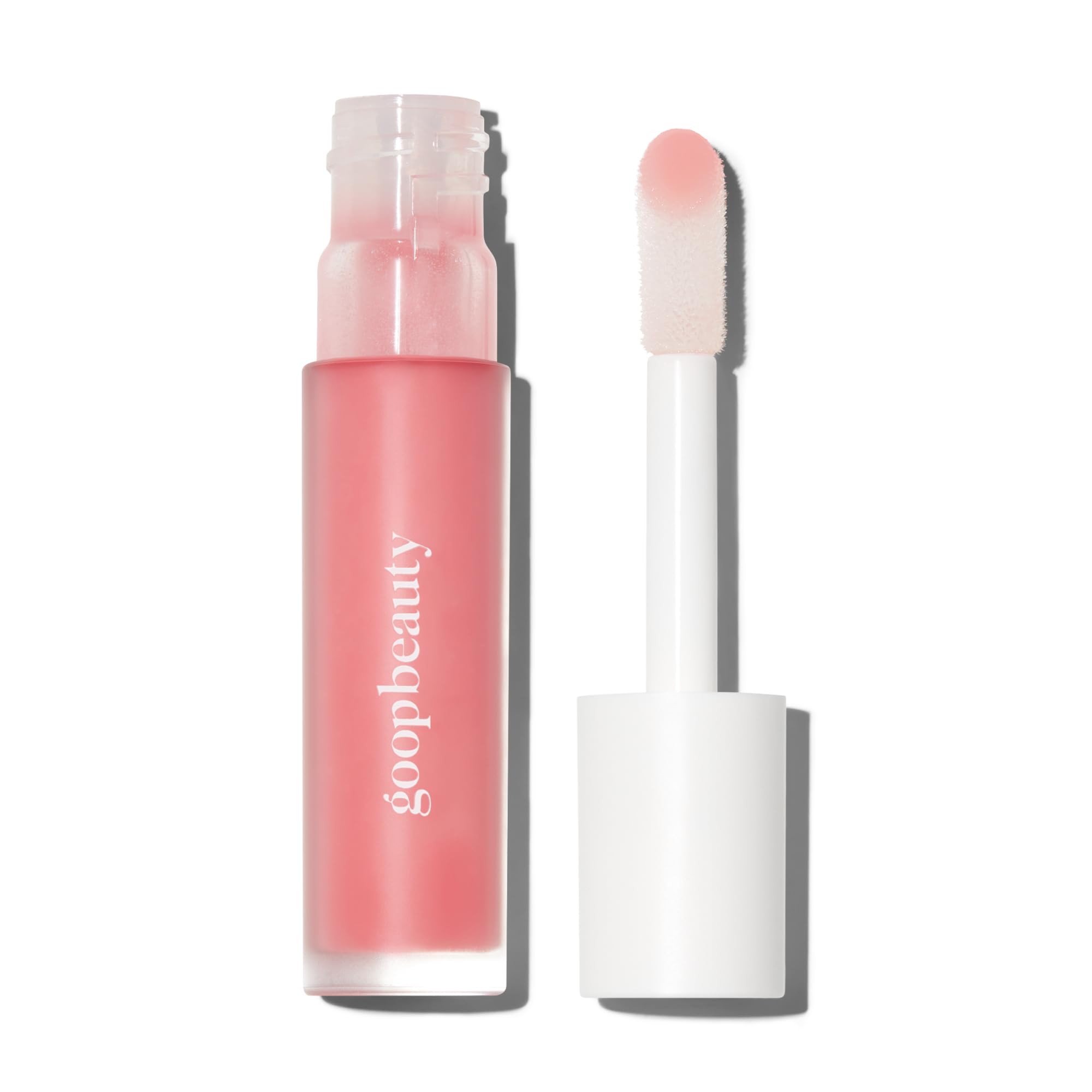goop Beauty Hydra-Barrier Gel Gloss | Hydrating Lip Gloss to Moisturize & Plump Lips | Hyaluronic Acid & Vitamin E | Glaze - Palest Clear Pink | 0.13 oz