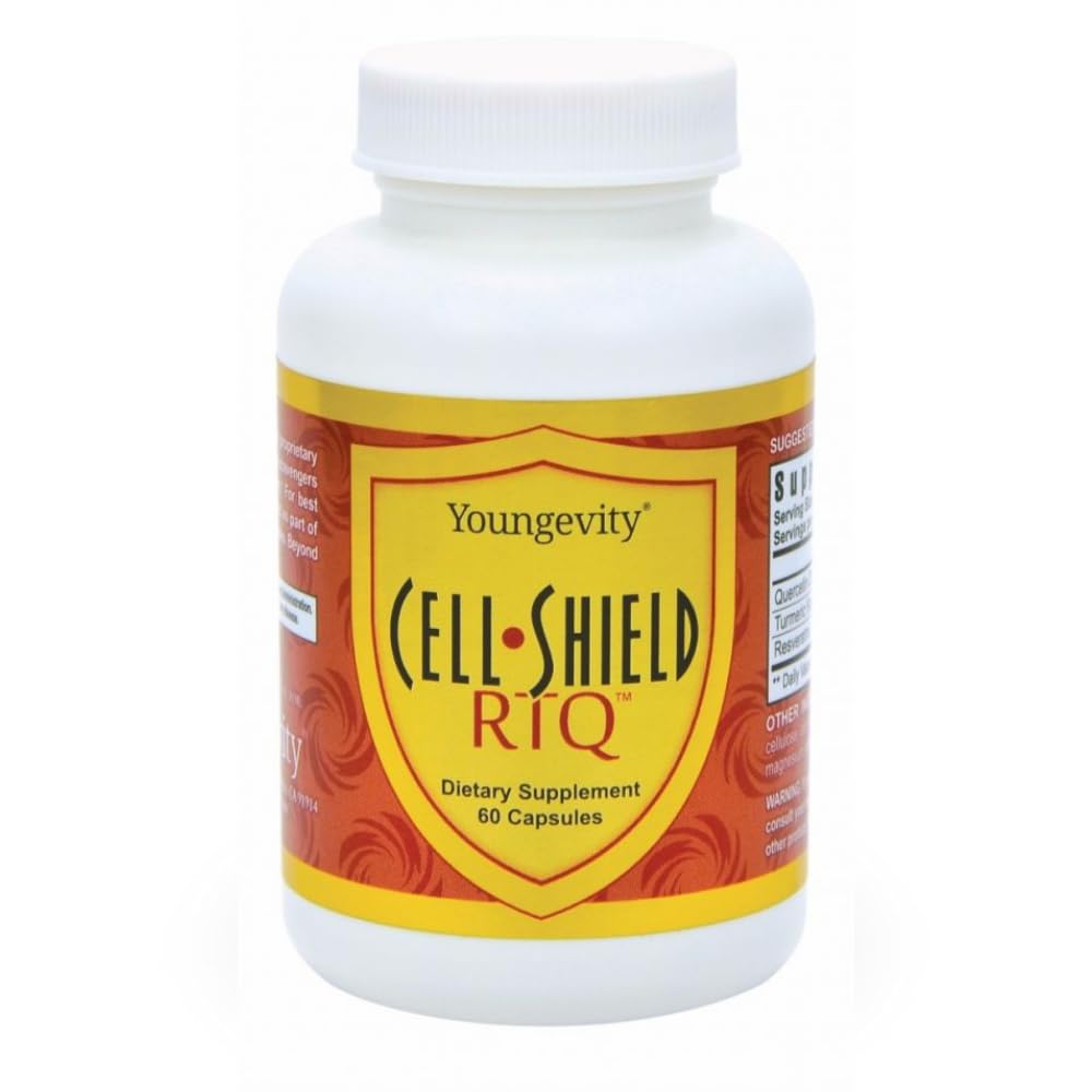 Youngevity Cell Shield RTQ™ - Turmeric Curcumin (95% Circuminoids), Quercetin, Japanese Knotweed - Highly Bioavailable Antioxidant Blend - 60 Capsules