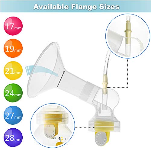 Nenesupply Pump Parts with 17mm Flanges Compatible with Medela Pump in Style Breastpump Not Original Medela Pump Parts Include Compatible Flange Breastshield Connector Valve Membrane Tubing