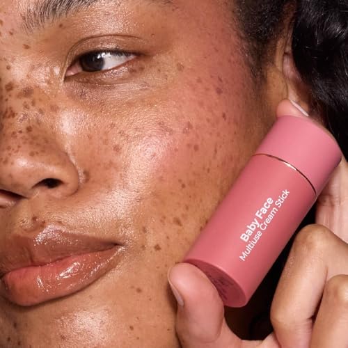 MCoBeauty Baby Face Multi-Use Cream Stick, Chouchou Nude Peach Shade, Silky Smooth, Buildable Blush for Eyes, Lips & Cheeks, Vegan, Cruelty Free Cosmetics