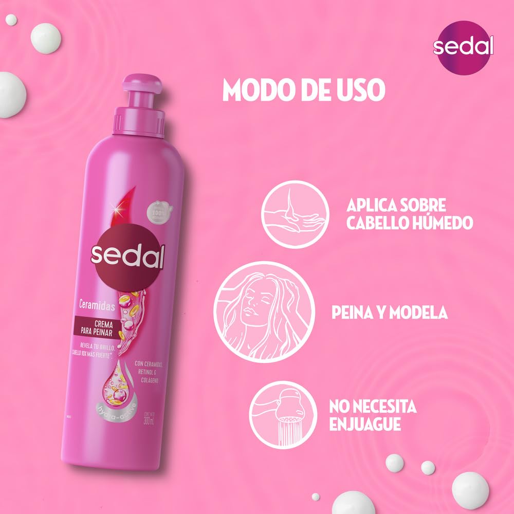 Sedal S.O.S. Ceramidas con Micro Ceramidas Crema Para Peinar (Hair Styling Cream Ceramides) 300 ml