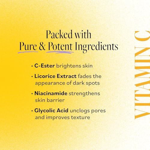 Derma E Vitamin C Brightening Cleanser - Glowing Skin with Licorice Extract, Green Tea & Glycolic Acid, 6 fl oz