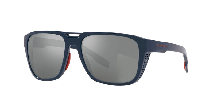 Native Eyewear Men's Mammoth Square Sunglasses, Polarized Silver Reflex, 57 mm