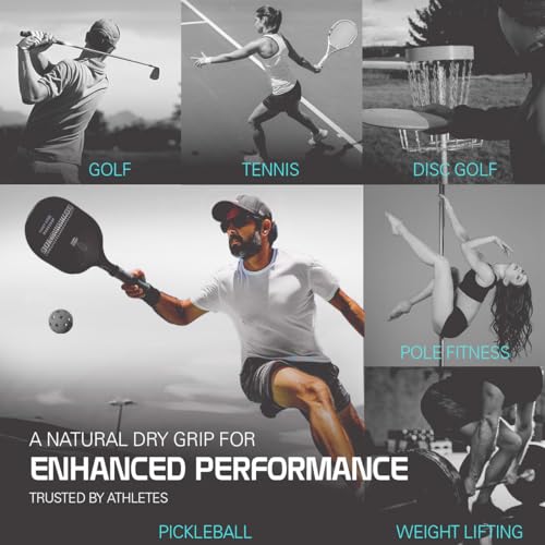 2Toms GripShield, Non-Sticky Grip Enhancer, Dry Grip Solution for Sweaty Hands, Tennis, Pickleball, Golf, Pole Dancing and Gaming, 1.5 Ounces, 3 Bottles