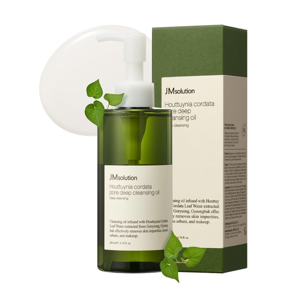 JMsolution Heartleaf Cleansing Oil - Deep Cleansing, Heart Leaf Water, Gentle Exfoliation, Hydration and Soothing, Non-Irritating, removes impurities, excess sebum, dead skin cells
