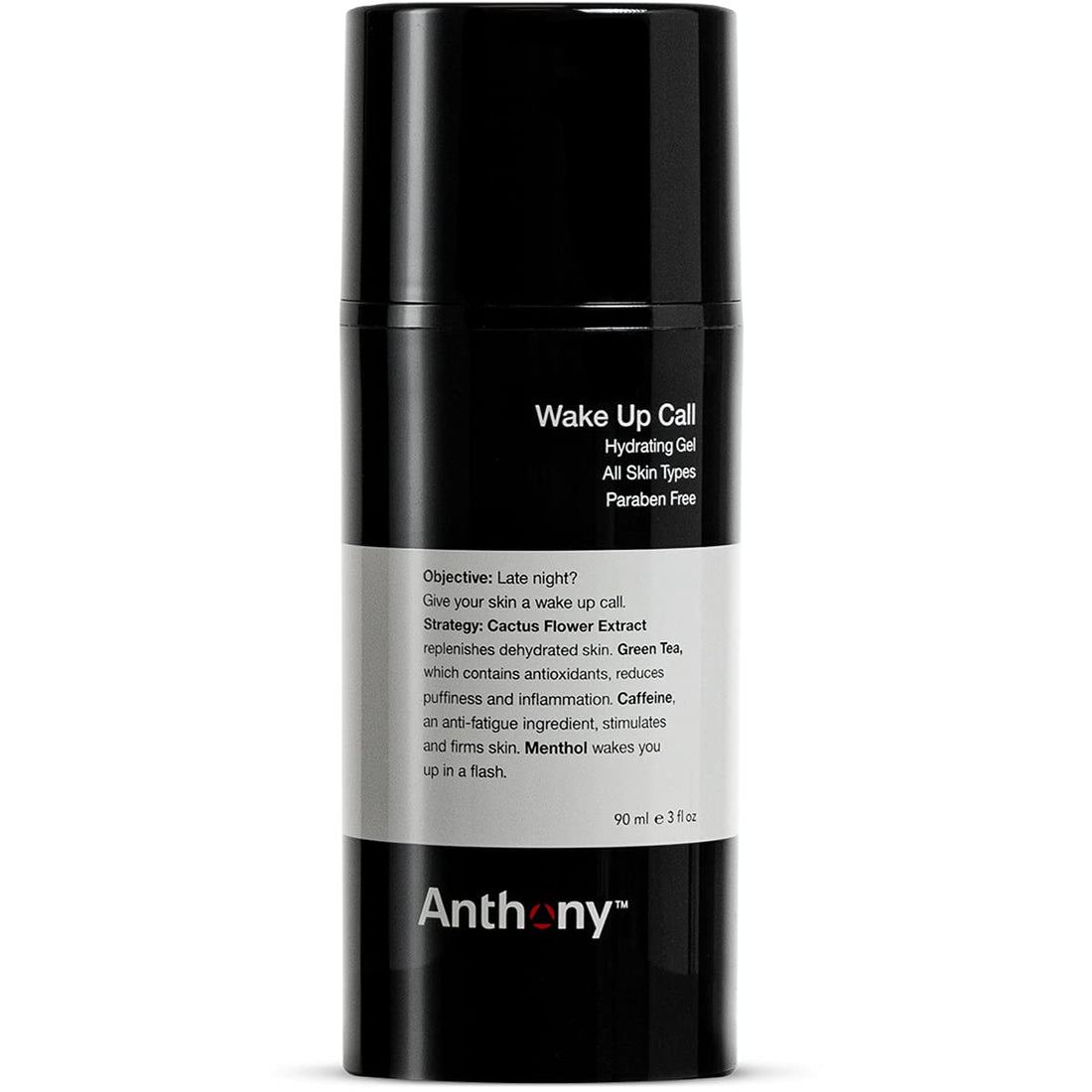 Anthony Wake Up Call, 3 Fl Oz, Face & Under Eye Gel for Dark Circles and Puffiness ââ‚¬â€œ Bags Treatment ââ‚¬â€œ Tired Skin Refresher & Moisturizer with Caffeine, Menthol, Green Tea, and Shea Butter