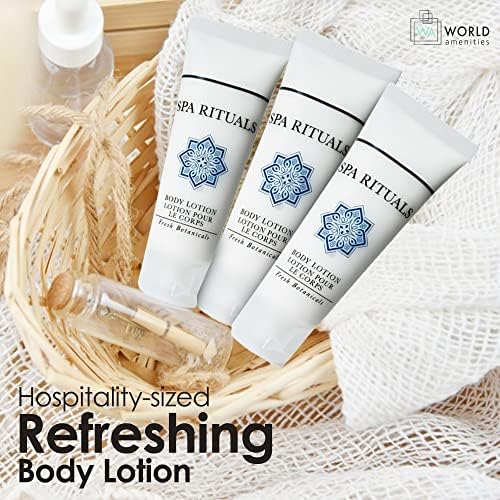 World Amenities - Spa Rituals Body Lotion - 1 oz Fresh Botanicals, Mini Travel Size Toiletries - Hotel Amenities, Airbnb Rentals, Suitable for All Skin Types (25 Count)