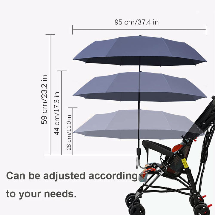 Nakazawa Universal Baby Parasol, Baby Stroller Sun Shade Sun Protection Sun Shade for Strollers, Waterproof Umbrella for Trolley Bike Wheelchair Buggy Fishing, Bicycle Umbrella with Holder Clip Clamp