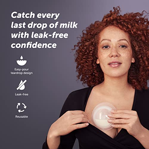 Elvie Catch Milk Collection Shells | Set of Two Discreet Leak-Protection Silicone Cups, Reuse Your Milk| Reusable Breast Shells Collect Up to 1oz | No More Wasted Milk or wasteful Breast Pads