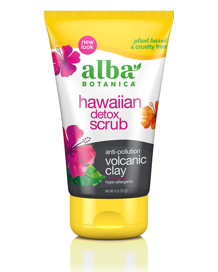 Alba Botanica Hawaiian Detox Scrub, Anti-Pollution Volcanic Clay, 4 Ounce