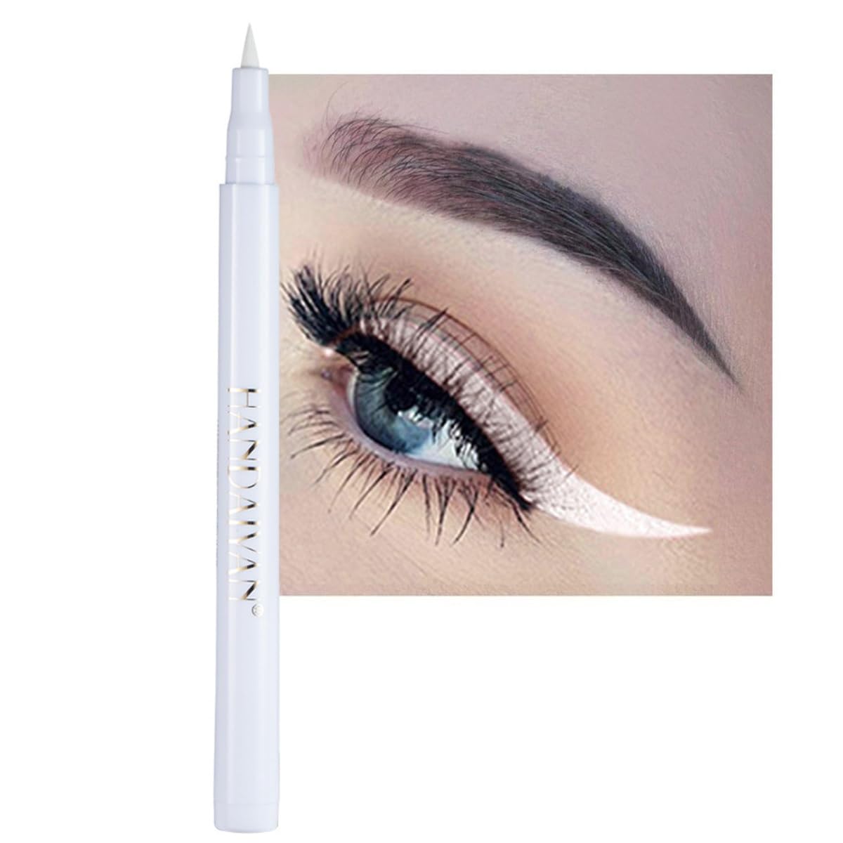 ONarisae eyeliner pencil waterproof ink liner liquid pigmented smudge proof eye liner pen White
