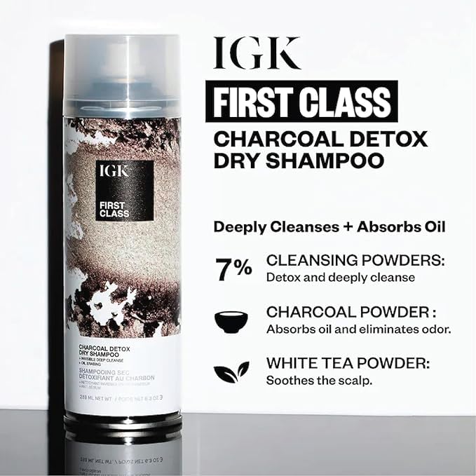 IGK Dry Shampoo Travel Size Variety Set | First Class, Jet Lag, Direct Flight | 3 Pack (2.0 oz each)