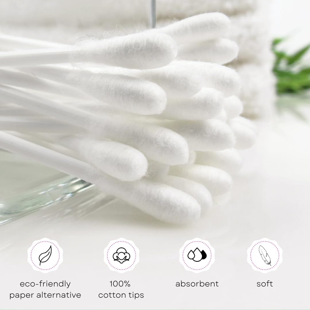Swisspers Premium Take Along Cotton Swabs, White Paper Sticks, 50-Count (Pack of 6)