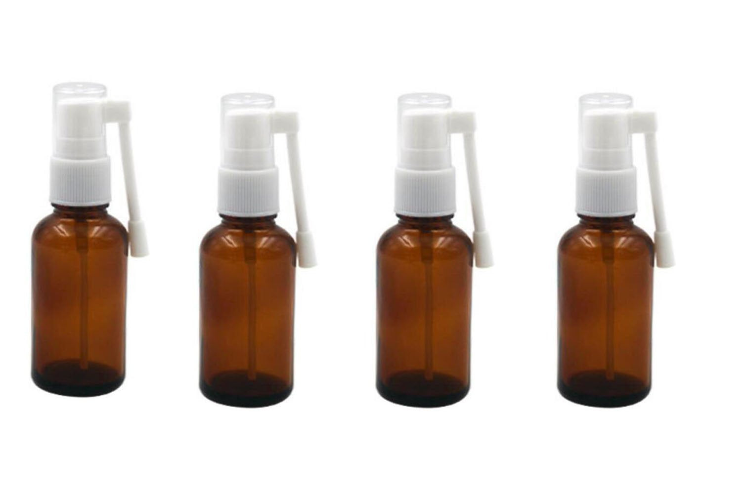 4PCS 10ML 0.34oz Brown Glass Empty Quality Standard 360 Degree Rotation Spray Bottles Atomizer Nasal Sprayer Container For Saline Water Medical Cleaning Washââ‚¬â€¹ââ‚¬â€¹ Dispensingââ‚¬â€¹ Perfum