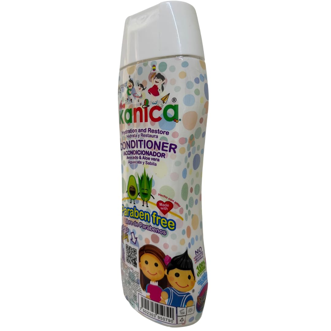 KANICA Hydrating Conditioner - Curly Hair - Kids Conditioner - Baby Hair Product -Deep Conditioner with Aloe Vera & Avocado Oil - Paraben-Free -Hair Care Conditioner - 13.5 Fl Oz Kids Confitioner