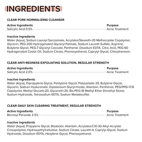 Paula's Choice CLEAR Regular Strength Acne Kit, 2% Salicylic Acid & 2.5% Benzoyl Peroxide for Facial Acne & Pores, Redness Relief, PACKAGING MAY VARY
