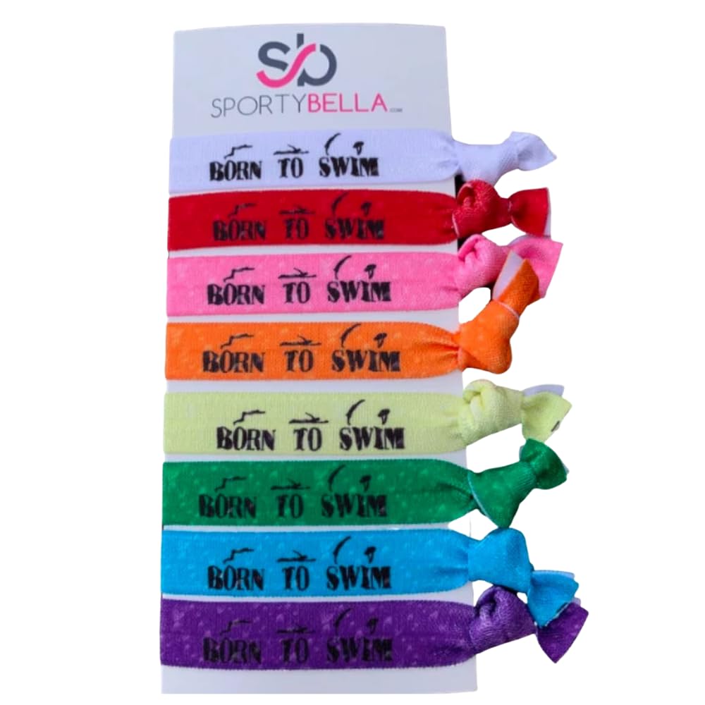 Infinity Collection Swimming Hair Ties- Girls Swimming Accessories- Swim Jewelry for Swimmers & Swim Team