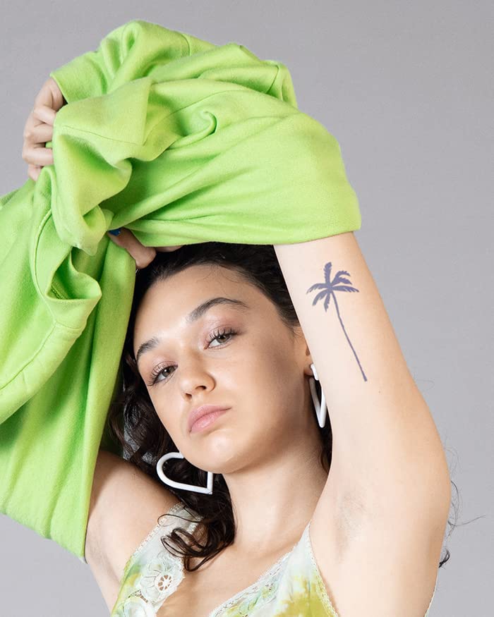 Inkbox Temporary Tattoos, Semi-Permanent Tattoo, One Premium Easy Long Lasting, Water-Resistant Temp Tattoo with For Now Ink - Lasts 1-2 Weeks, Palm Tree Tattoo, Elma, 5 x 2 in