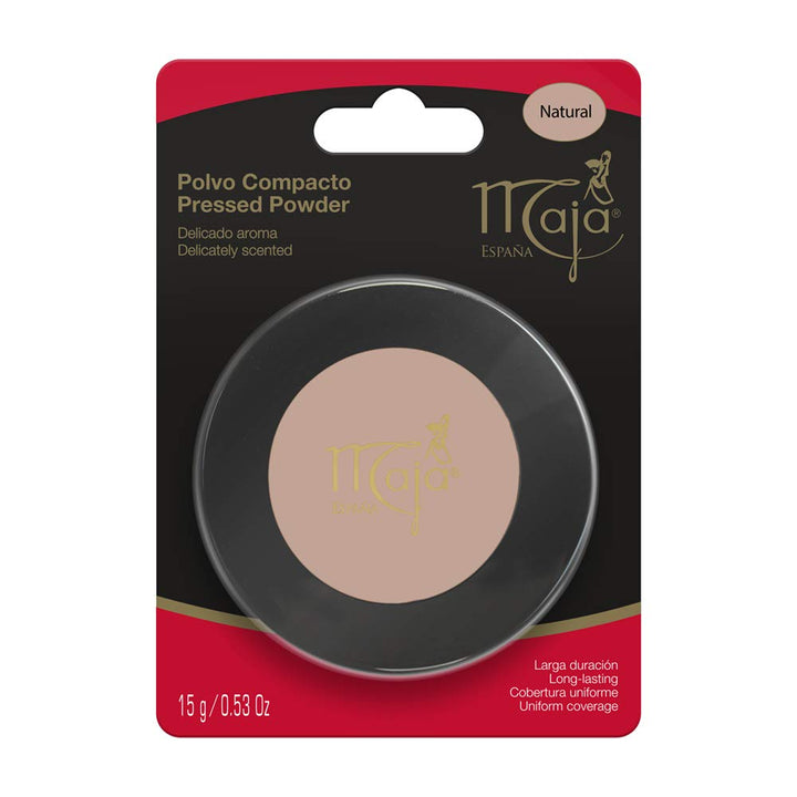 Natural Maja Pressed Powder| Delicately Scented Pressed Powder, Mirror and Tassel Compartment for Flawless Skin; 0.53 Ounces