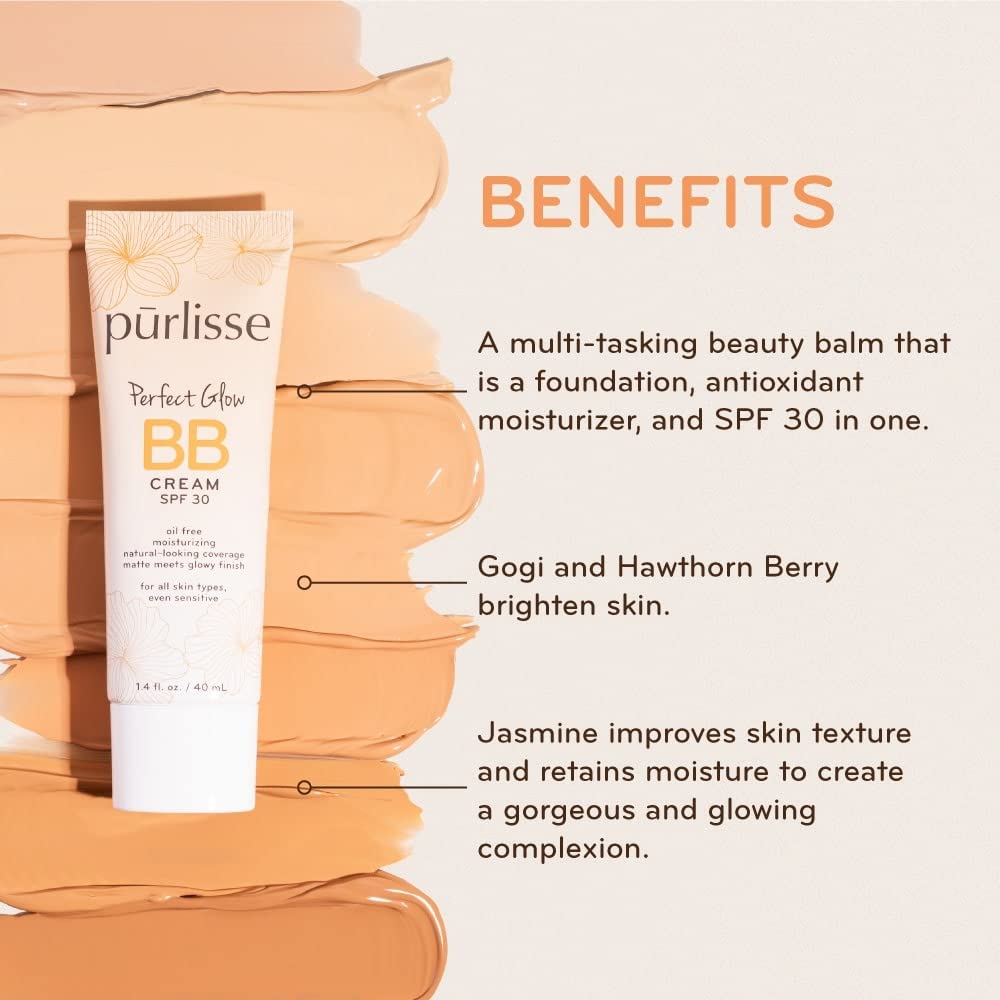 Purlisse Bb Tinted Moist Cream Spf 30, Light, 1.4 Ounce