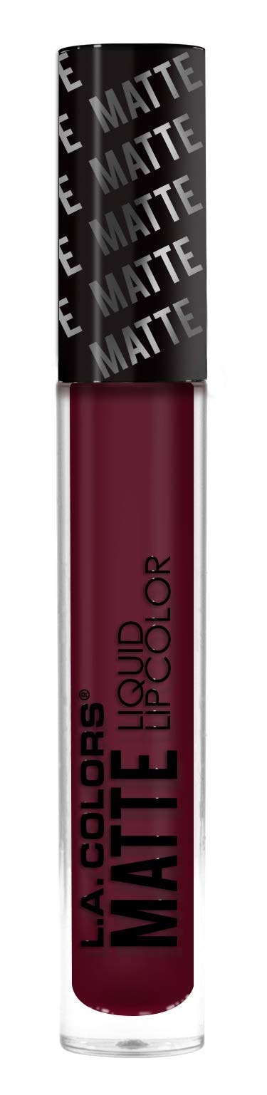 L.A. Colors Matte Liquid Lip Color, Danger Maroon, 3.9g