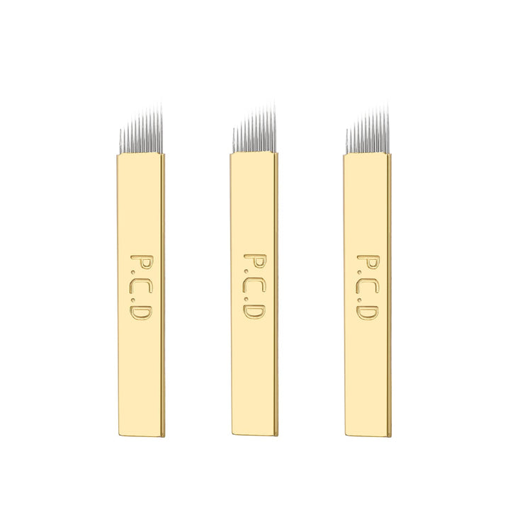 Microblading Needles,New Star Tattoo 50pcs 12 Pin Permanent Makeup Blades Manual Eyebrow Tattoo Curved Blade 12 Sloped Needles for Microblading Pen,Microblading Supplies,Microblading Kits