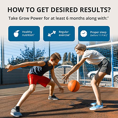 NuBest Grow Power - Calcium Supplement - Magnesium Supplement with Vitamin K2, Vitamin D3, Zinc and Multivitamin for Strong Bones, Overall Health for Age 10+ - 60 Capsules | 1 Month Supply