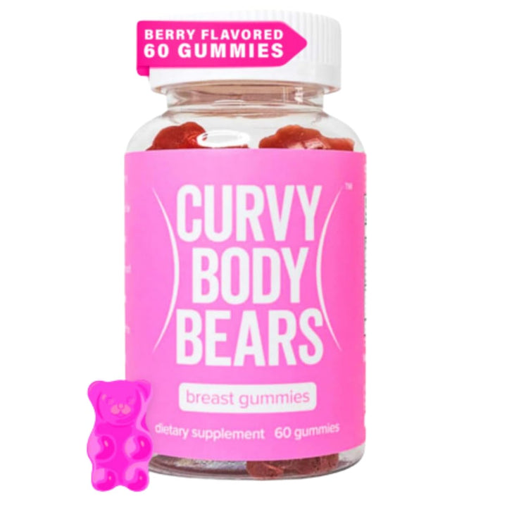 Curvy Body Bears Chest Gummies for Women | Workout Support Fitness Supplement | with Essential Herbs, Vitamins, Multivitamins, Fenugreek, and Ginseng Berry Flavored | (60 Count)