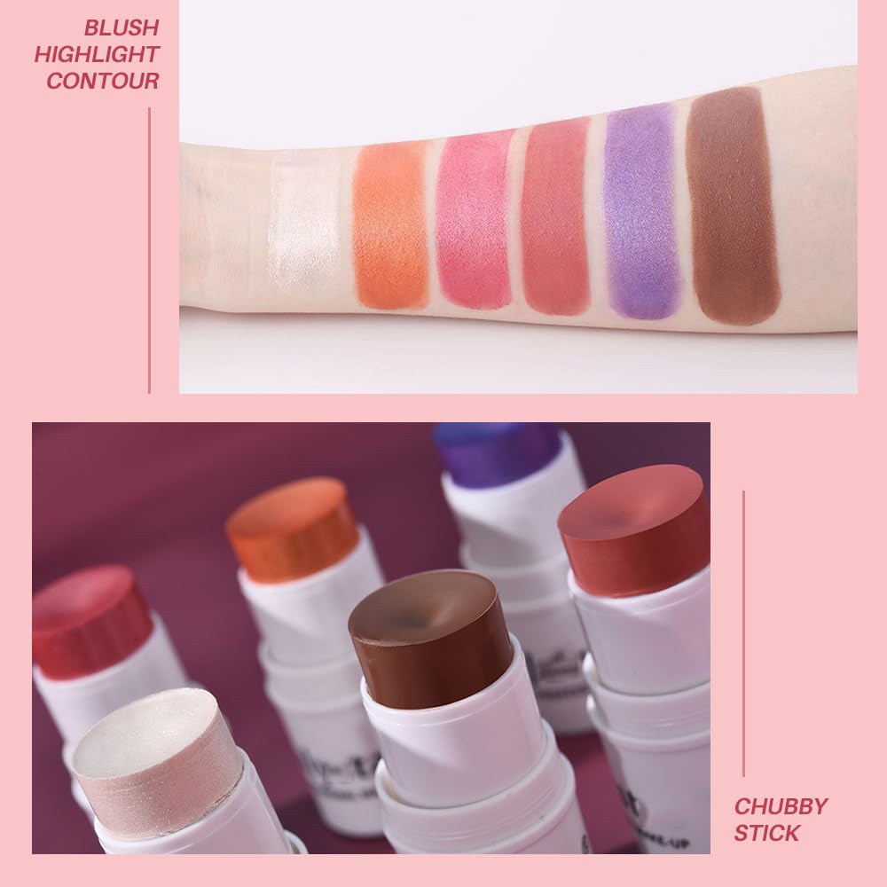 White Highlighter Makeup Stick, White Highlighter Stick Long Lasting Smooth Cheek Highlighter Pencil Makeup Waterproof Cream Make up Highlighter for Face