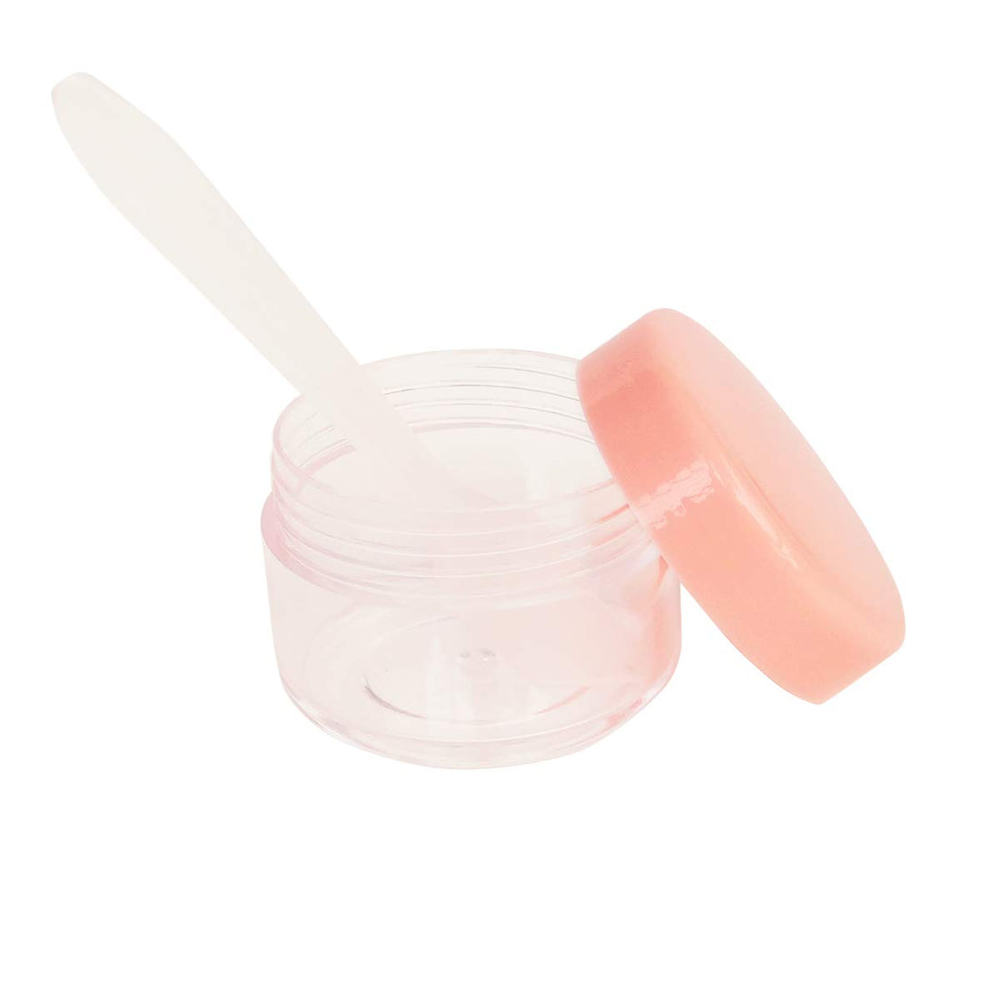 GreatforU Pale Pink: 20Pcs 15 Gram 15Ml Jars, Small Cosmetic Sample Empty Container, Plastic Round Pot Pink Screw Cap Lid, Tiny 15G Bottle for Makeup, Eye Shadow, Nails, Powder, Jewelry, Be