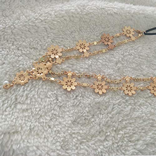 Kercisbeauty Boho Lace Hollow Out Flower with Freshwater Pearl Pendant Kercisbeauty Boho Vintage Multi Layer Hand of Fatima Pendant Head Chain Headband Head piece Hair Vine Hoop For Prom Banquet Feast