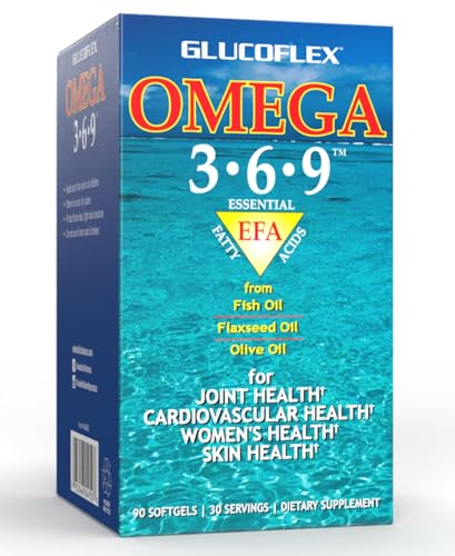 vGlucoflex Omega 3-6-9, Omegas from EPA/DHA Fish Oil for Joint Health, 30 servings