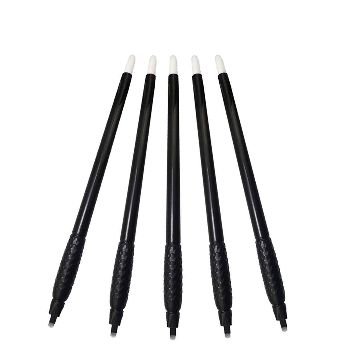 Guapa 18U Shape Disposable Microblading Pen with 0.15mm Needle Blades with Pigment Sponge Eyebrows Permanent Makeup Tools (5pcs 0.15mm U18 Pens)