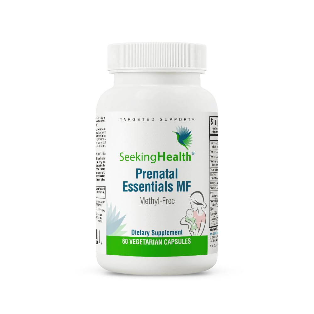 Seeking Health Prenatal Essentials MF - Brain Development & Methylation Support - Methyl-Free Vegetarian Capsules with Selenium, Vitamin B6, Zinc & Vitamin B12-60 Capsules