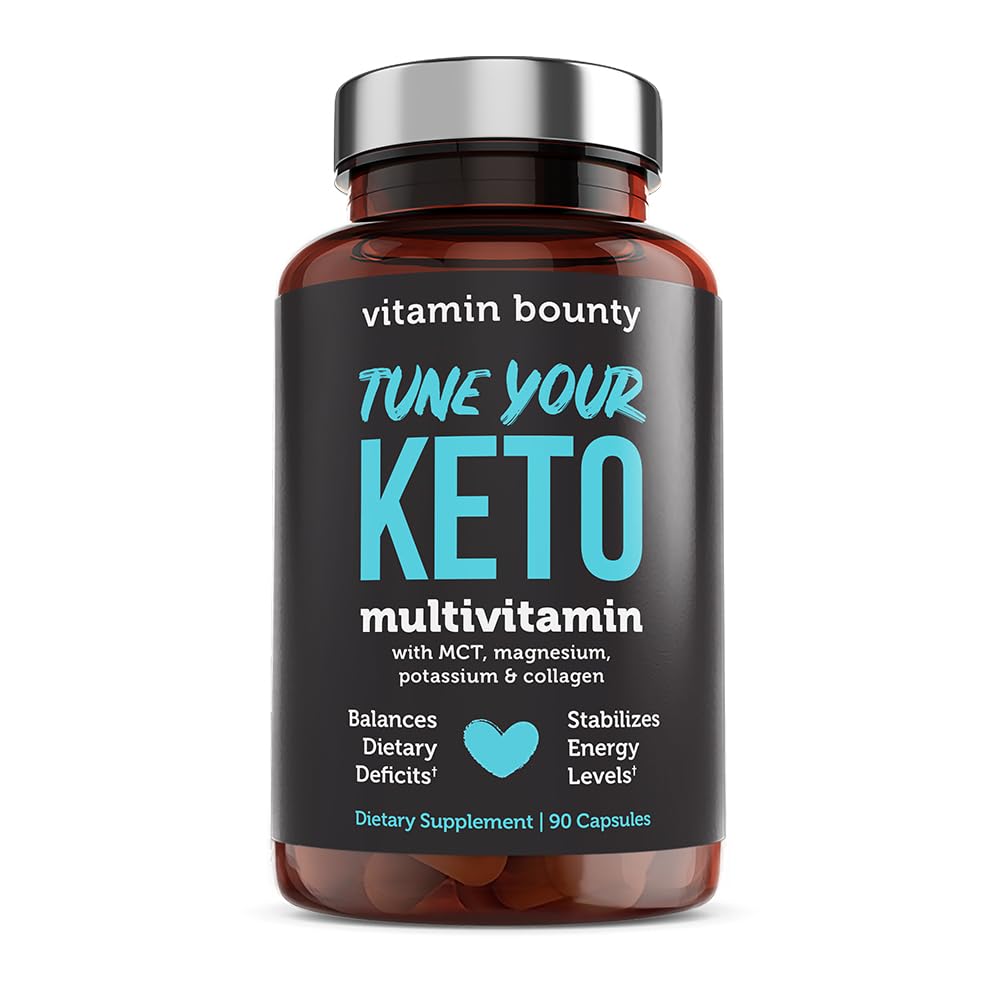 Vitamin Bounty Tune Your Keto Multivitamin – Keto-Specific Nutritional Support with Magnesium, Potassium, and MCT for Energy, Cramp Relief, and Nutrient Optimization - 90 Capsules