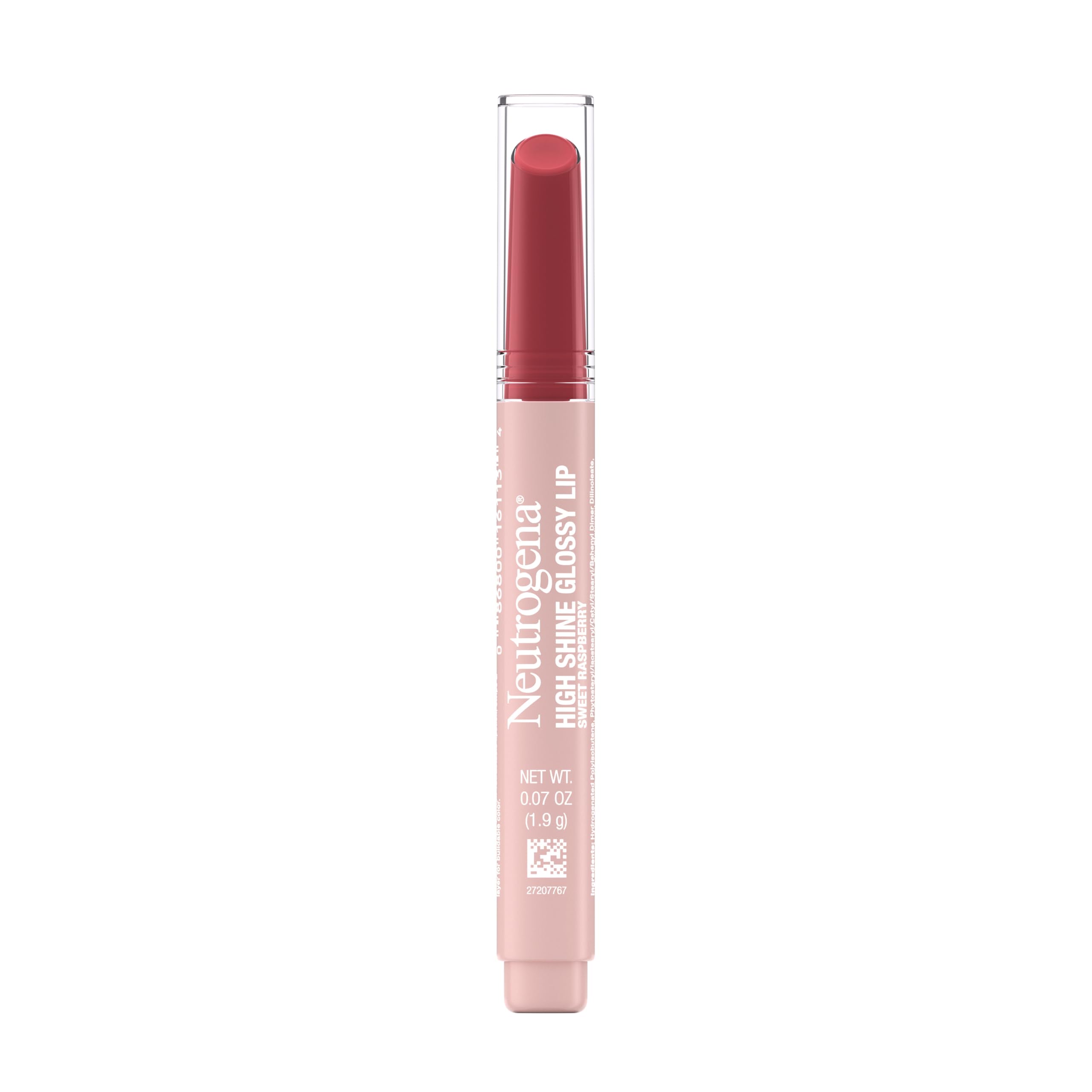 Neutrogena High Shine Glossy Lip with Maracuja Oil + Vitamins & Antioxidant Vitamin E, Nourishing Glossy Lip, Non-Retractable, Pigmented For Buildable Color, Sweet Raspberry, 0.07 oz