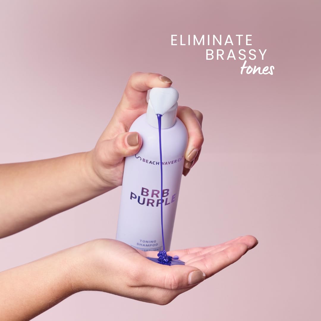 The Beachwaver Co. Haircare BRB Blonde Purple Conditioner - Full Size (12 Oz) | Anti-Brass Toning Conditioner w/HiX Vegan Bond Multipliers | Moisturizing, Sulfate-Free Formula for Blonde & Grey Hair