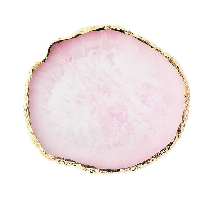 AKOAK 1 Pack Natural Resin Agate Phnom Penh Nail Glue Palette Crystal Edge Shooting Props Toning Works Display Board Tool (Light pink)