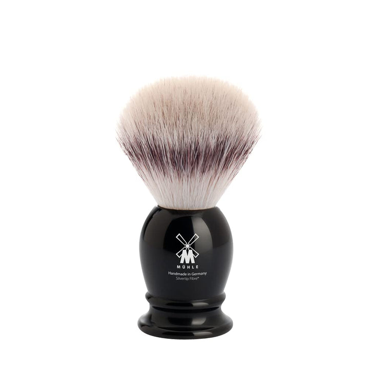 MÜHLE Classic Silvertip Fiber Brush | Black Resin Handle | Luxury Shave Accessory for Men
