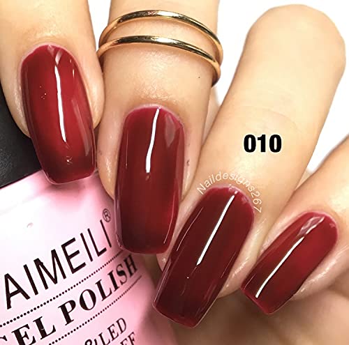 AIMEILI Shellac Soak Off UV LED Gel Nail Polish - Red Vixen (010) 10ml