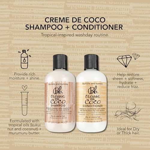 Bumble and bumble. Creme De Coco Coconut Conditioner | For Rich Moisture | Anti Frizz + Hydrating | Curly, Wavy, Straight, 8.5 Fl Oz