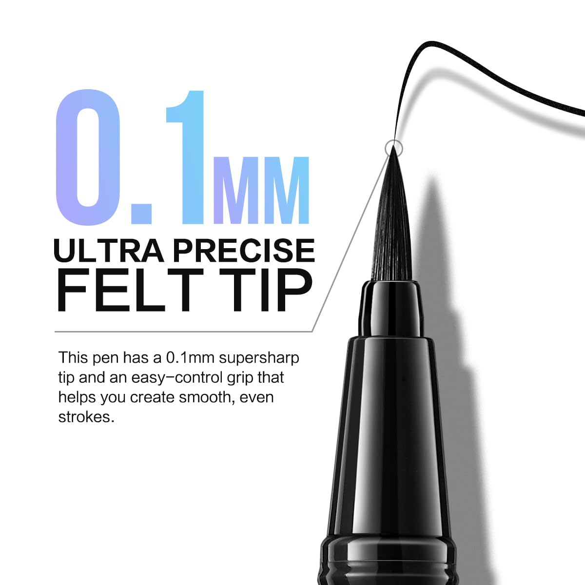 CARSLAN Liquid Eyeliner, Black Eyeliner Liquid Liner, 12H Longlasting Eyeliners, Waterproof & Smudgeproof High Pigmented Eyeliners for Eye Makeup, Black