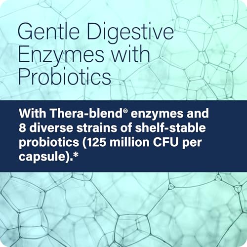 Enzyme Science Complete Digestion, 30 Capsules – Full Support for Digestive Health – for Occasional Gas, Bloating, and Indigestion – Probiotic for Men and Women – Digestive Enzyme Supplement